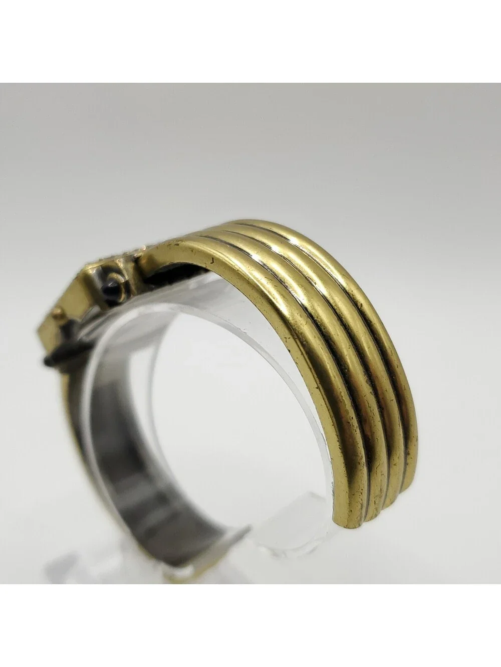 Chico's Cuff Band Gem Bezel Womens Watch 28mm MOP Dial New Battery